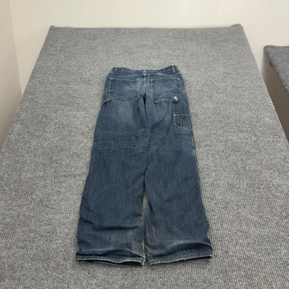 Gap Jeans Boys 14 Blue Cotton Carpenter Painter Distressed Baggy Y2K Streetwear - Picture 5 of 8